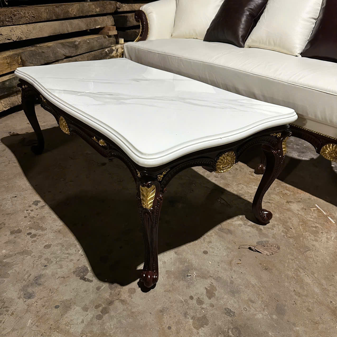 BỘ SOFA CỔ ĐIỂN ALTHORP LOUIS 15 BỌC DA